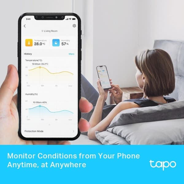 Tapo T315 V1 - temperatur- och fuktighetssensor - smart - trådlös - 868 - 922 MHz