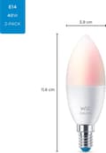 Miniatyrbillede 5 af 8: WiZ Candle LED-pære C37 E14 x2 - Smart pære - Hvid - Wi-Fi - LED - E14 - Multi [Energiklasse F] (871951455127500)
