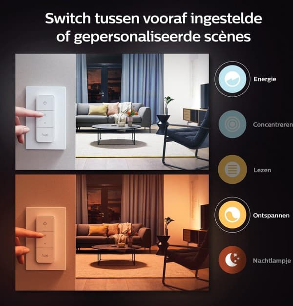 Philips Hue White & Color Ambiance E27 3er Starter Set inkl. DimmerSwitch 3x800lm 75W [Energiklass F] (8719514291362)
