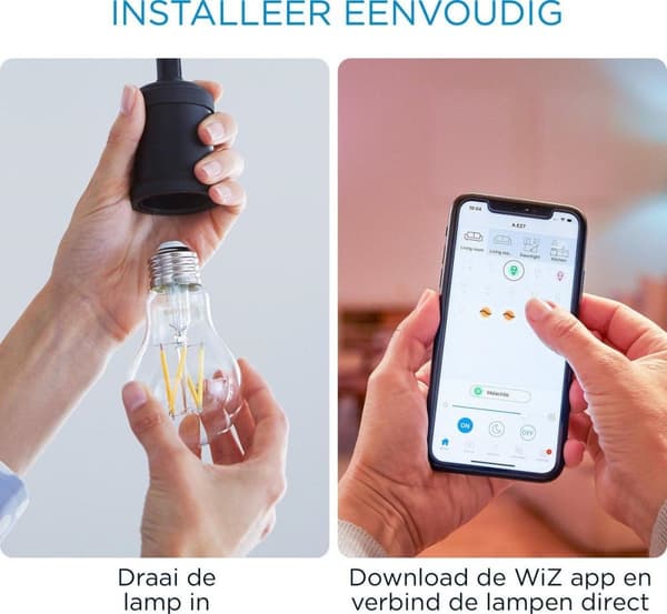 WiZ 8718699787158 Glödtråd LED-lampa E27, Typ: Smart glödlampa, Produktens färg: Transparent, Gränssnitt: Wi-Fi, AC-ingångsspänning: 220 - 240 V, AC-i