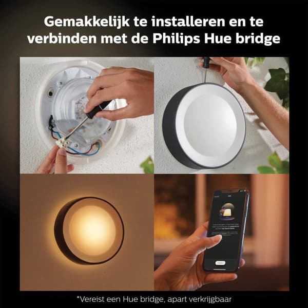 Philips Hue White and Colour Ambiance Daylo LED utomhusvägglampa, dimbar, upp till 16 miljoner färger, styrbar via app, kompatibel med Amazon Alexa (E