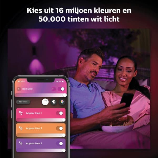 Philips Hue White & Col. Amb. Appear væglampe rund sort 1200lm (915005842801)