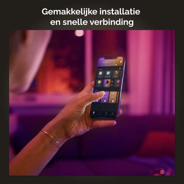 Philips Hue White & Col. Amb. LED bordlampe Bloom, sort, dæmpbar, 16 millioner farver, kontrollerbar via app, kompatibel med Amazon Alexa (Echo, Echo