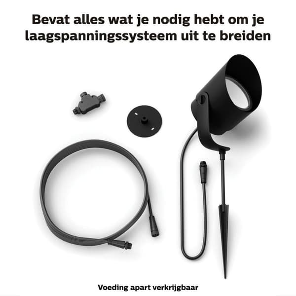 Philips Hue White & Col. Amb. Lily XL 1-flag spot, 1050lm lavspændingsudvidelse, til udendørs brug, 16 millioner farver, kontrollerbar via app, kompat