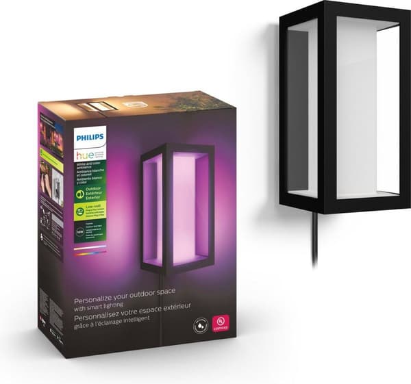 Philips Hue Ambiance White & Color Impress vägglampa LED svart, 1-ljuskälla, färgväxlare (1742930P7)