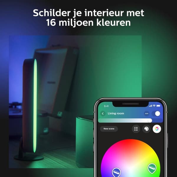 Philips Hue White and Color Ambiance Play Lightbar Twin Pack, dæmpbar, op til 16 millioner farver, kontrollerbar via app, kompatibel med Amazon Alexa,