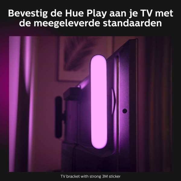 Philips Hue White and Color Ambiance Play Lightbar Twin Pack, dæmpbar, op til 16 millioner farver, kontrollerbar via app, kompatibel med Amazon Alexa,
