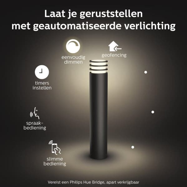 Philips Hue LED-polkuvalo Lucca ulkokäyttöön, himmennettävä, lämpimän valkoinen valo, ohjattavissa sovelluksella, yhteensopiva Amazon Alexan (Echo, Ec