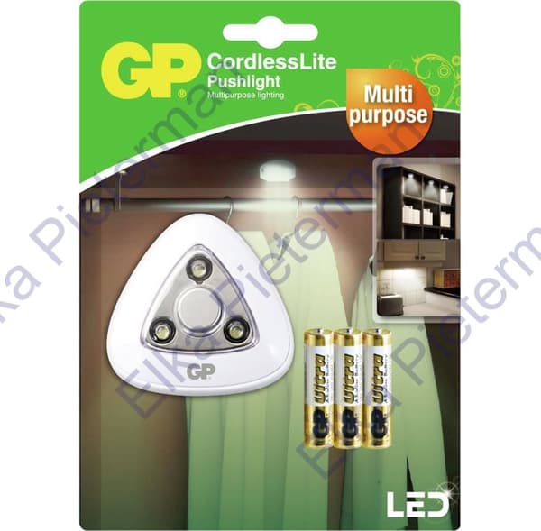 GP LED lampe pushlight inklusiv 3 AAA batterier