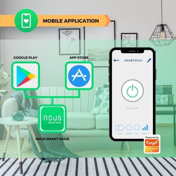 Nous Tuya ZigBee Smart Plug 2-pack - Tuya eller Smart Life App - Kräver ZigBee nav - Max 3680W