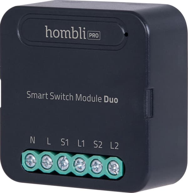 Hombli Smart Switch Modul | Eftermonter WiFi-switch til dobbeltvægkontakt eller stikkontakt - Styring via mobilapp - Ingen hub påkrævet