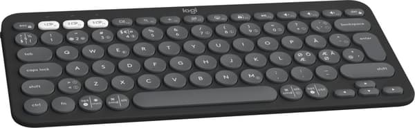 Logitech Pebble Keys 2 K380s - Näppäimistö - langaton - Bluetooth LE - QWERTY - Skandinavian (tanska/suomi/norja/ruotsi) - Tonaalinen grafiitti (920-0