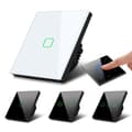 Miniatyrbillede 4 af 4: Maclean Energy MCE701W Touch lyskontakt, enkelt, glas, hvid med firkantet knap