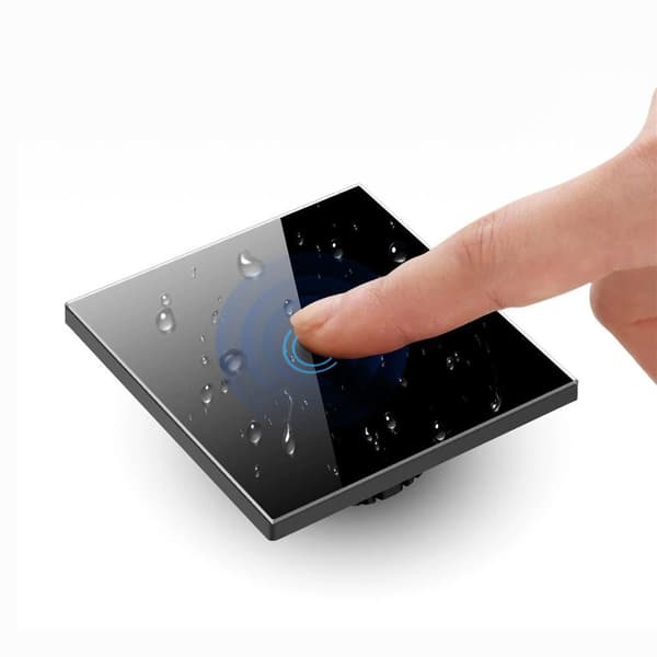 Maclean Energy MCE702W Touch lyskontakt, enkelt, glas, hvid med rund knap,