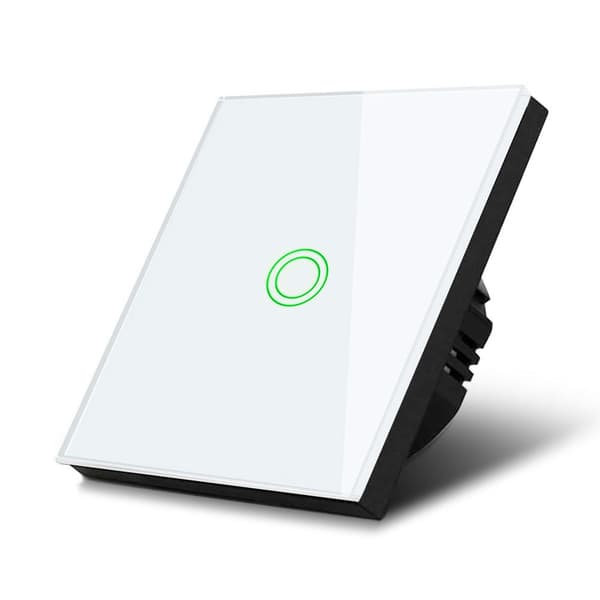 Maclean Energy MCE702W Touch lyskontakt, enkelt, glas, hvid med rund knap,