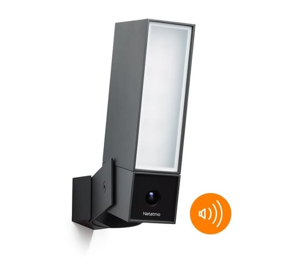 Netatmo ulkokamera sireenin läsnäololla musta