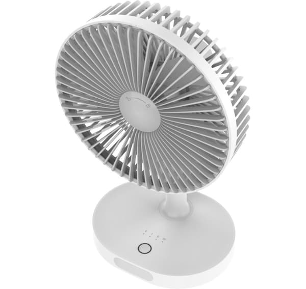 Platinet oppladbar vifte 3000mAh, hvit/grå (45242)