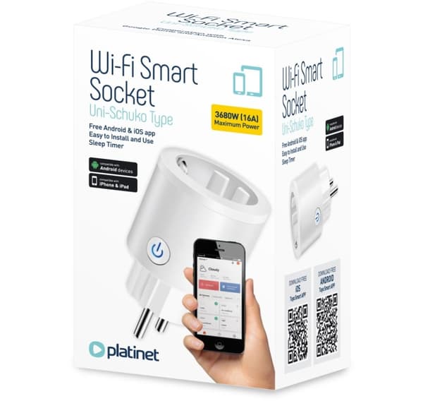 Platinet smart socket WiFi Tuya, hvid (454739)