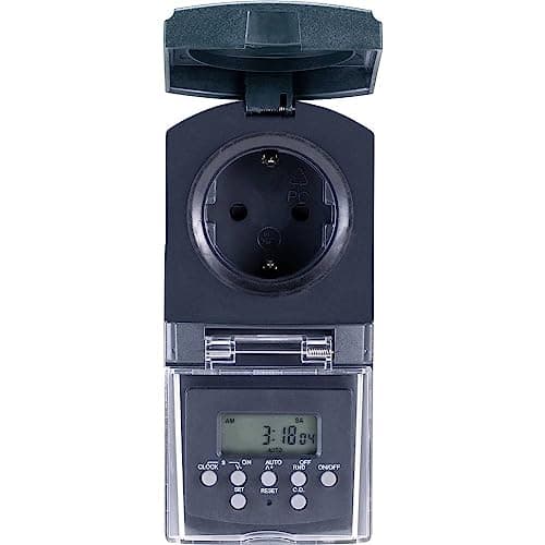 Sygonix SY-5044422 digital socket timer ugeprogram 1800 W IP44 nedtællingsfunktion, tilfældig funktion