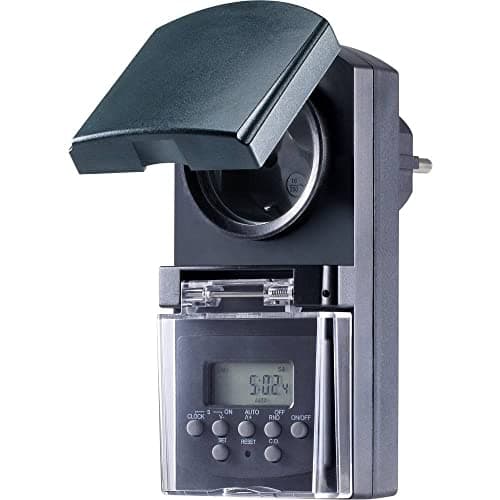 Sygonix SY-5044422 digital socket timer ugeprogram 1800 W IP44 nedtællingsfunktion, tilfældig funktion