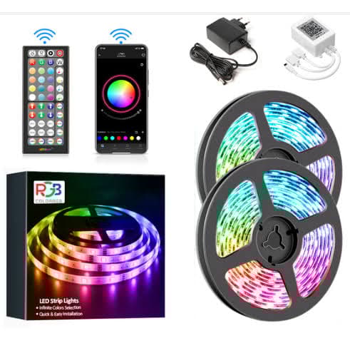 30m LED-nauhavalo, RGB 5050 -valo 540LEDs Music Sync -värinsiirto, sisäänrakennettu mikrofoni, sovellusohjattu LED-valoköysivalo