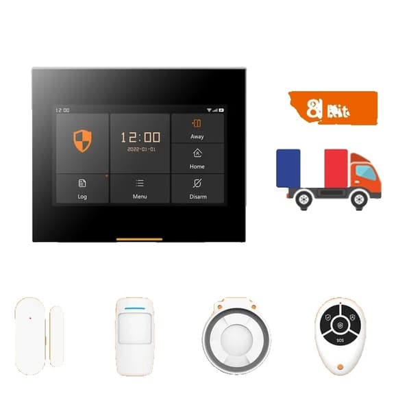 Älykäs kotiturvajärjestelmä, langaton yhteys, Tuya- ja Smartlife-sovellusten tuki., 4G H501 Set D 2-2, EU-liitin 4G H501 Set D 2-2