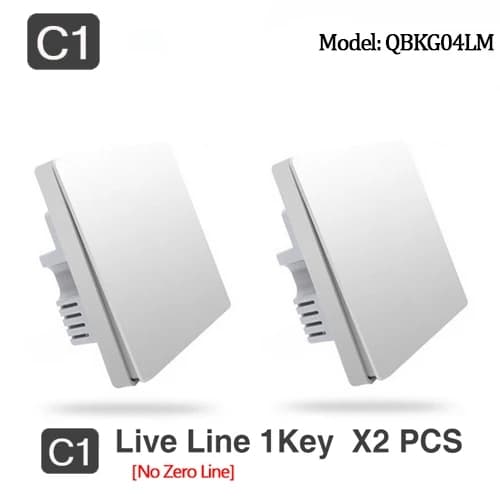 Älykäs seinäkytkin, Zigbee langaton ohjaus, ei tarvita neutraalia, 2X neutraali-2Key