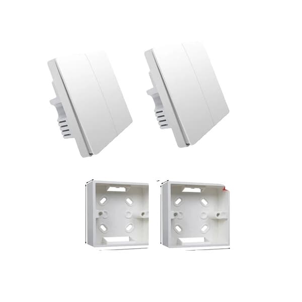 Smart Vægkontakt, Zigbee Trådløs Kontrol, Ingen Neutral Nødvendig, 2X med neutral-2Key 2pcs no neutral-2Key