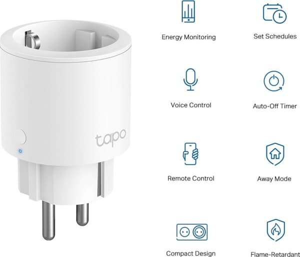 TP-Link Tapo P115 - Mini Slim Plug - Smart Plug - Wifi-uttag - Energiövervakning - 4 st