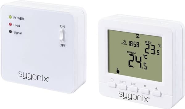 Sygonix SY-5470190 Trådlös rumstermostat Utanpåliggande (på vägg) Veckoprogram