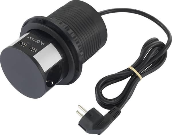 Sygonix SY-4780156 stoppbrytare svart, silver skyddskontakt 1 st.