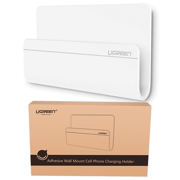 Ugrønt veggfeste for ladestativ for smarttelefon, hvit (30394)