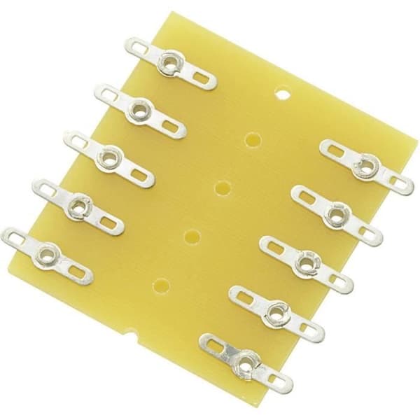 Dubbelradig lödremsa TRU COMPONENTS 530282 Totalt antal stolpar 10 Epoxi (L x B x H) 43 x 38 x 1,6 mm 1 st.