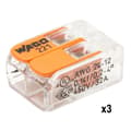 Miniatyrbild 2 av 6: Förpackning med 3 st S221 2 ingångar för flexibla och styva ledningar 0,5 till 6 mm²