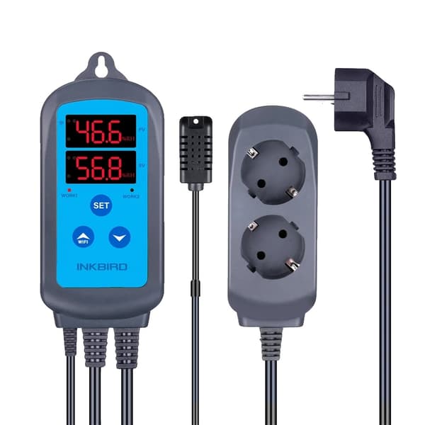 Fuktighetskontroll, Fjärrövervakning, Dubbel Reläutgång,EU PLUG