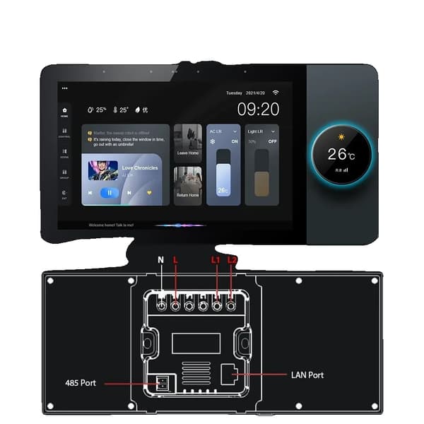 Smart Home Kontrolpanel, 6 Tommer Touchscreen, Zigbee Gateway Integration,110-240V, F6 Realy Version