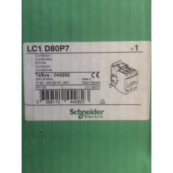 Schneider Electric - LC1D80P7 - CONT 80A 1F 1O 230V 50 60