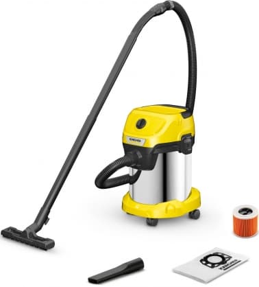Støvsuger WD 3 S V-17/4/20 1.628-135.0, Karcher Rustfrit stål, Gul