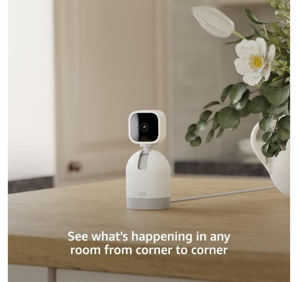 Amazon Blink sikkerhetskamera Mini Pan-Tilt, hvit