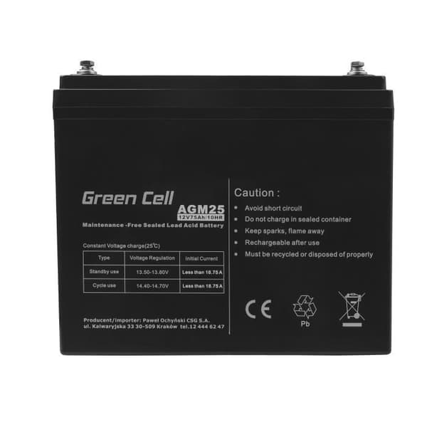 AGM VRLA Green Cell 12V 75Ah Power Battery