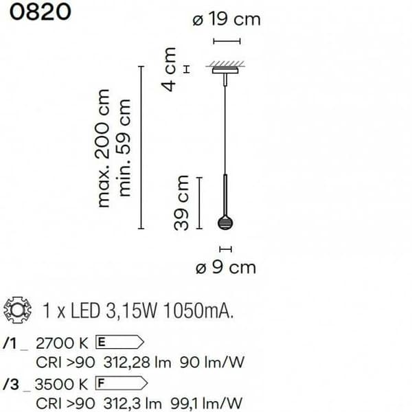 Vibia Algorithm LED pendant lamp Vibia Algorithm 0820 082018/1A
