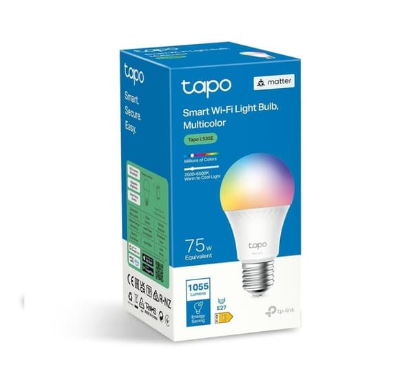 Smart glödlampa, Tp-link, strömförbrukning 8,6 watt (ljusflöde 1055 lumen, 6500 k, 240v, strålvinkel 220 grader)
