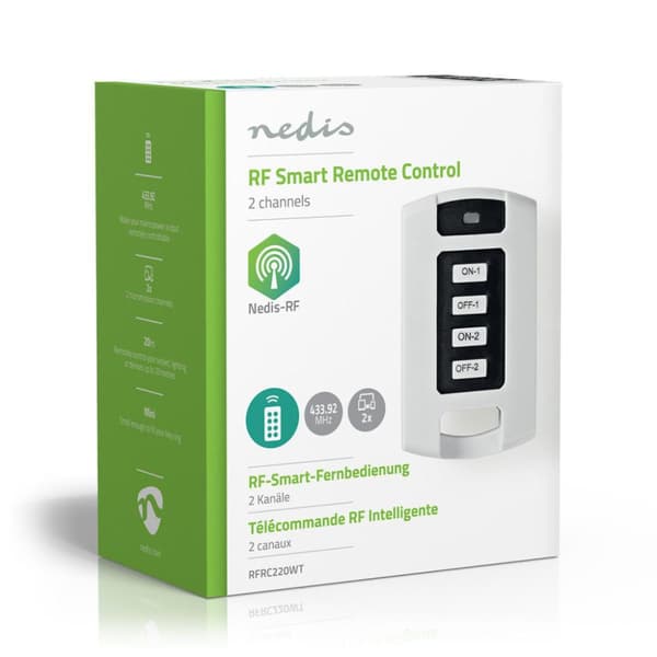 Nedis RFRC220WT RF Smart Remote Control 2 kanavaa