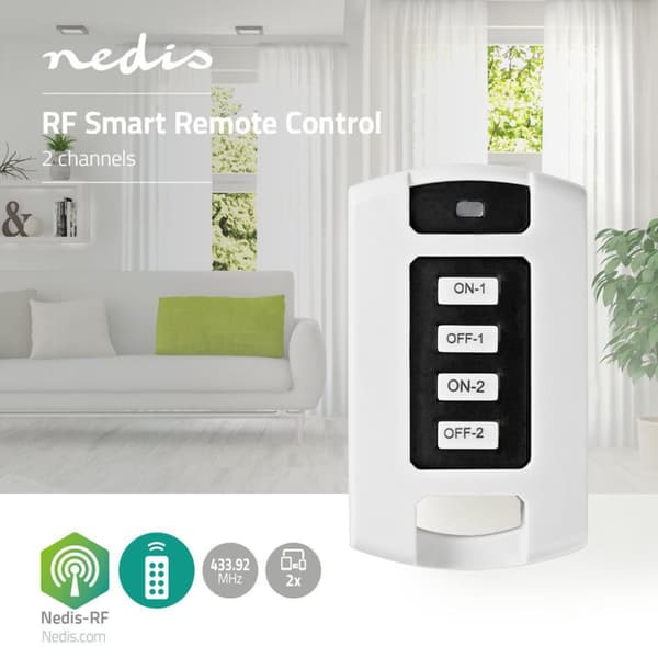 Nedis RFRC220WT RF Smart Remote Control 2 kanavaa