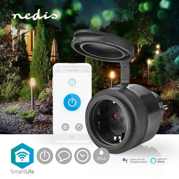 Nedis WIFIPO110FBK Smartlife Smart Plug Wifi IP44 3680W Svart