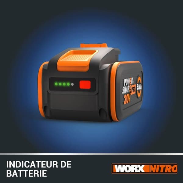 Worx - WA3645 - Lithium-ION Powershare Pro-batteri 20V - 5Ah - (Kompatibel med alla verktyg 20V/40V/80V)
