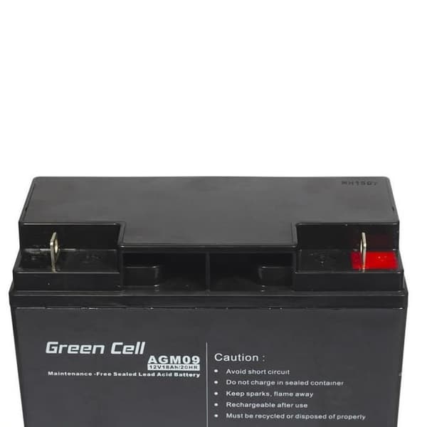 AGM-batteri - Green Cell - 12V 18Ah - Förtunning av elektrolyten förhindrad - Gratis underhåll - Olika tillämpningar