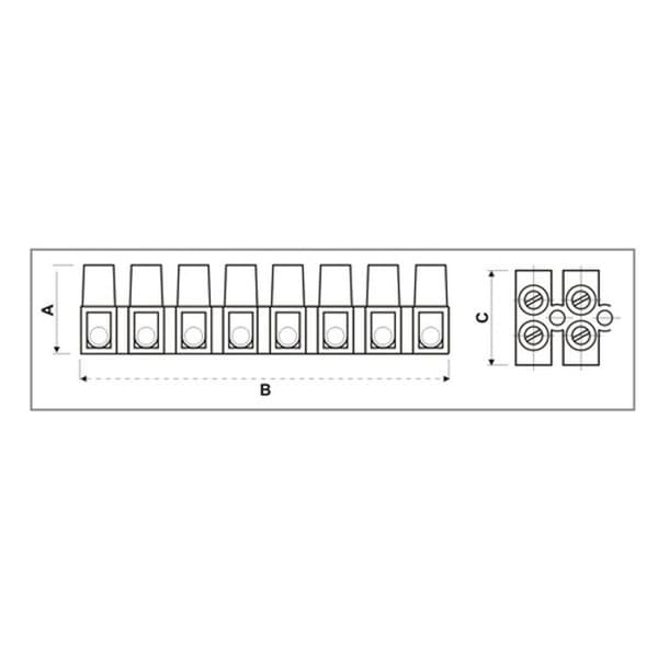 Anslutningsskena 12 element Intensitet 60A/101A 25 mm². Electro DH Färg Vit 10.777/25 843055552117420