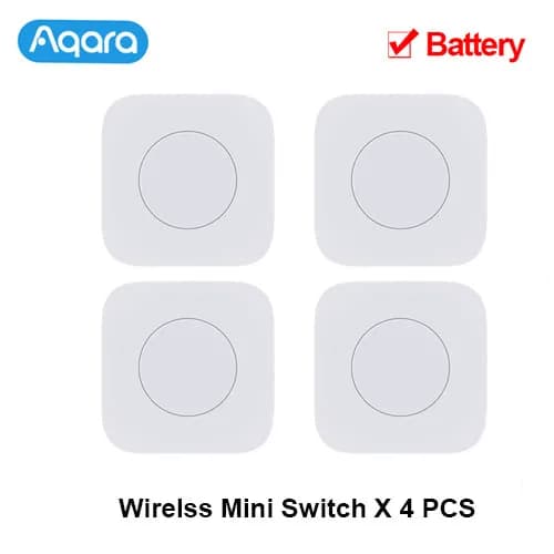 Aqara Langaton Mini Kytkin, Zigbee-yhteys, Yhden Nappulan Ohjaus,4 kpl langaton kytkin