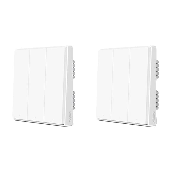 Aqara Smart Väggbrytare, Live Line Design, Ingen Neutral Nödvändig,2X med neutral 3K